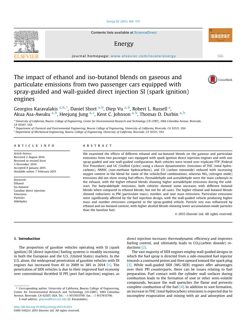 The Impact of Ethanol and Iso-Butanol Blends on Gaseous and Particulate