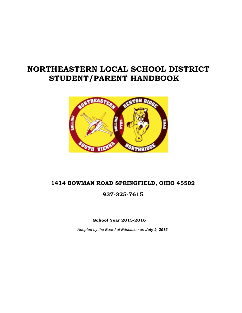 Northeastern Local School District Student/Parent Handbook