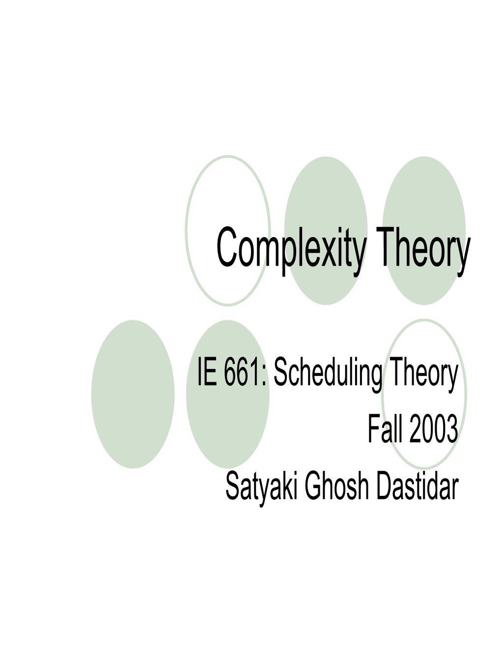 Complexity Theory