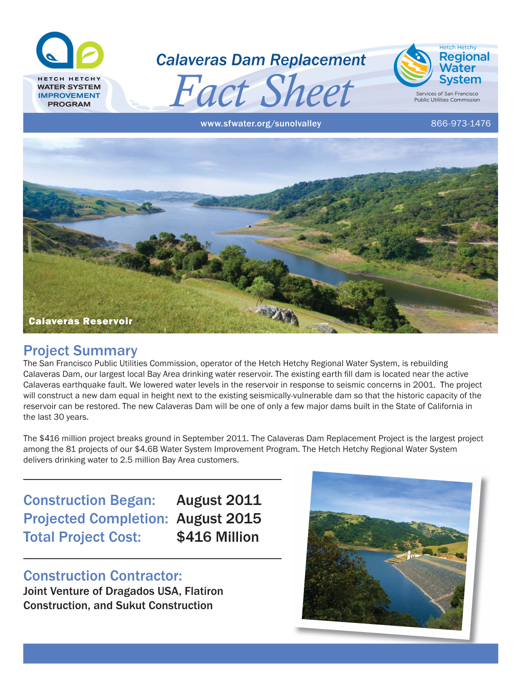 Calaveras Dam Fact Sheet Bcj 091511 V2.Indd