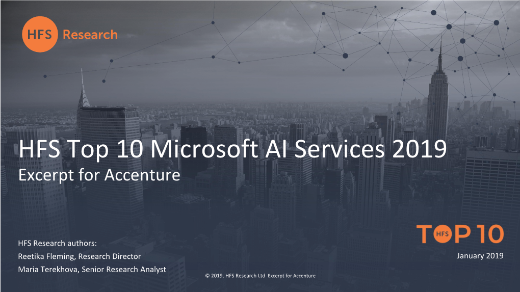 HFS Top 10 Microsoft AI Services 2019 Excerpt for Accenture