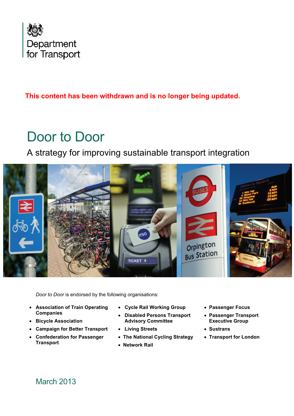 A Strategy for Improving Sustainable Transport Integration