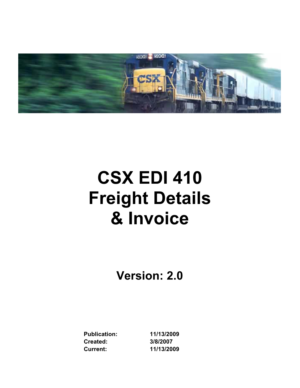 CSX EDI 410 Freight Details & Invoice