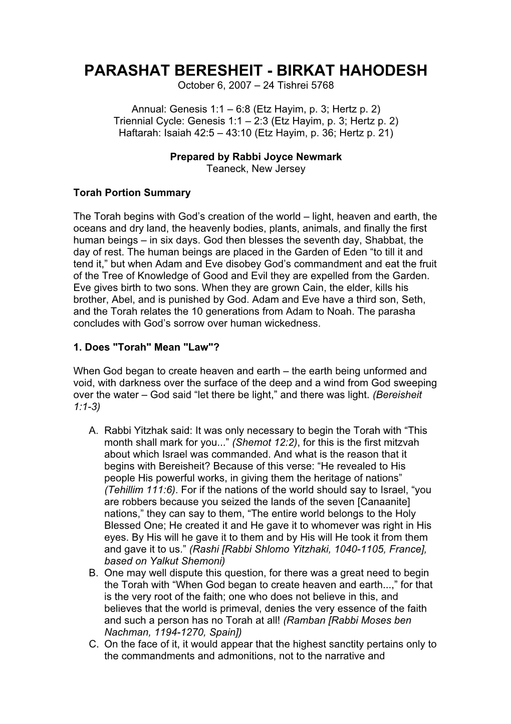 Torah Portion Summary