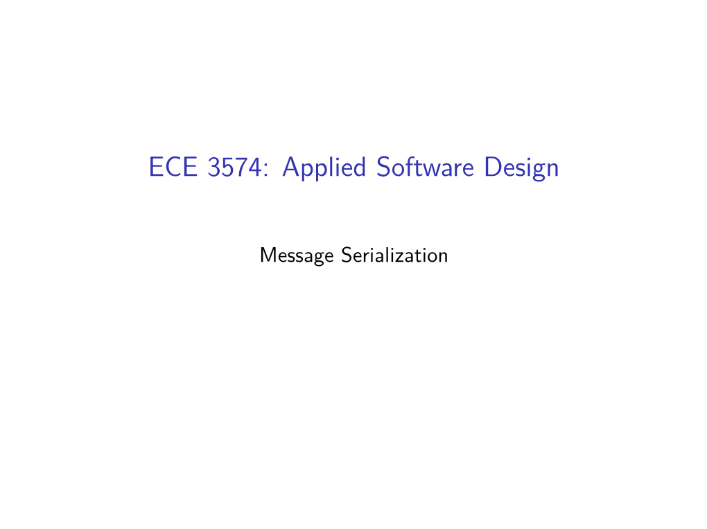 ECE 3574: Applied Software Design