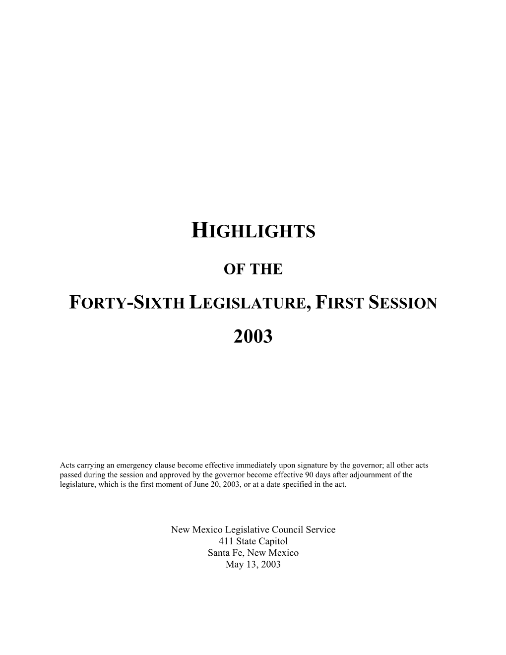 Highlights – a Summary of the Session