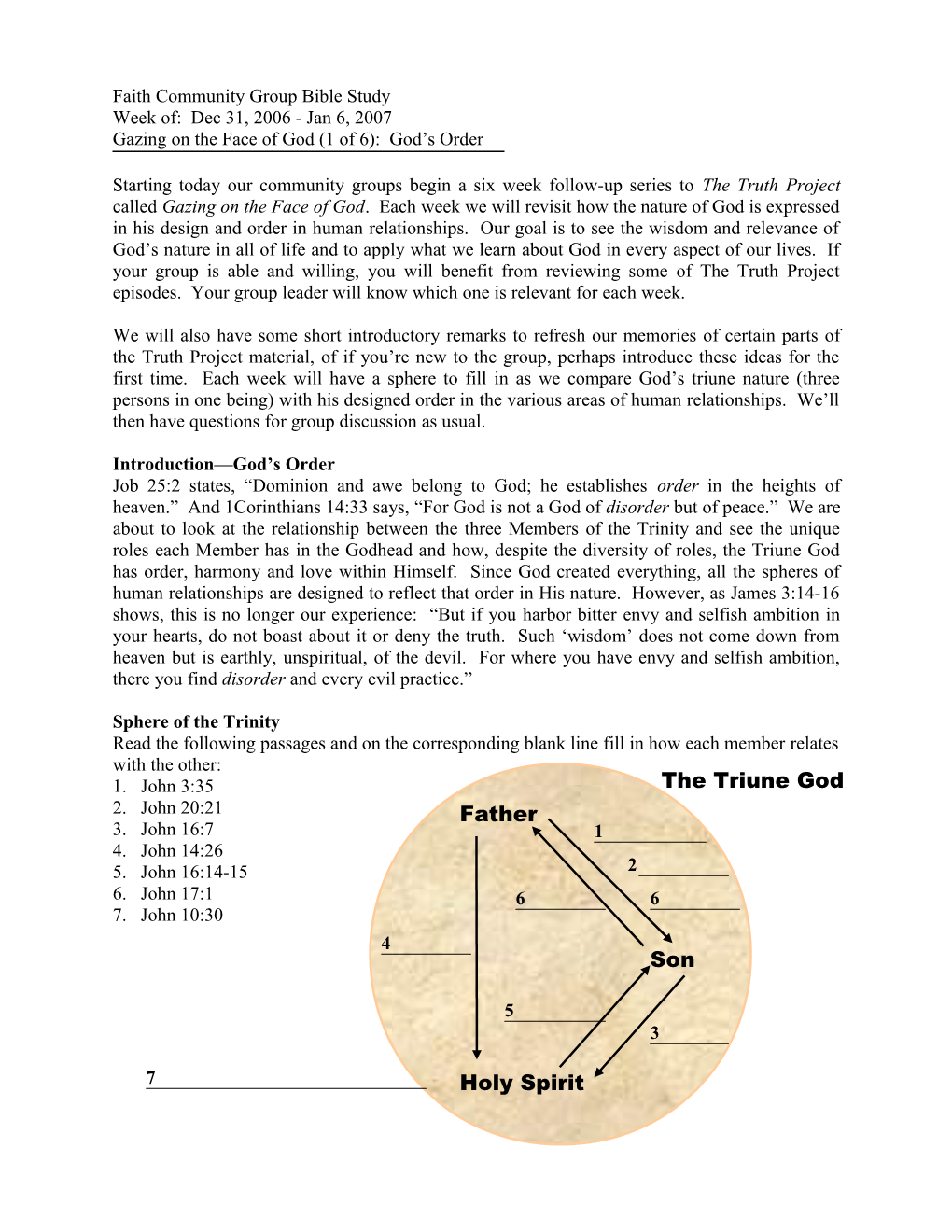 FCC Community Group Bible Study