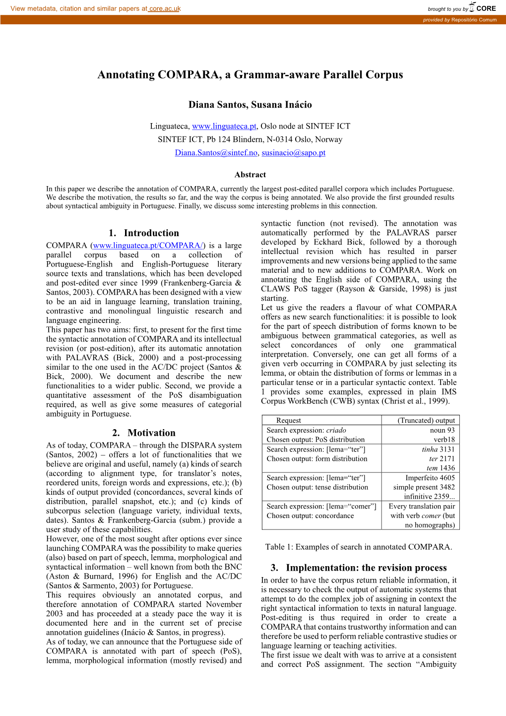 Annotating COMPARA, a Grammar-Aware Parallel Corpus