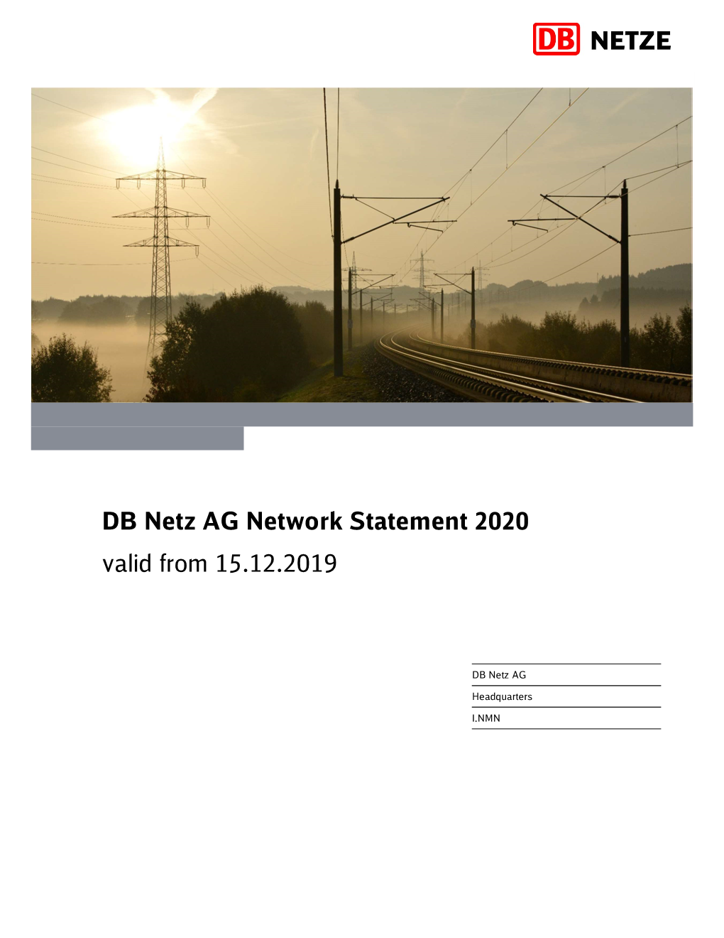 DB Netz AG Network Statement 2020 Valid from 15.12.2019