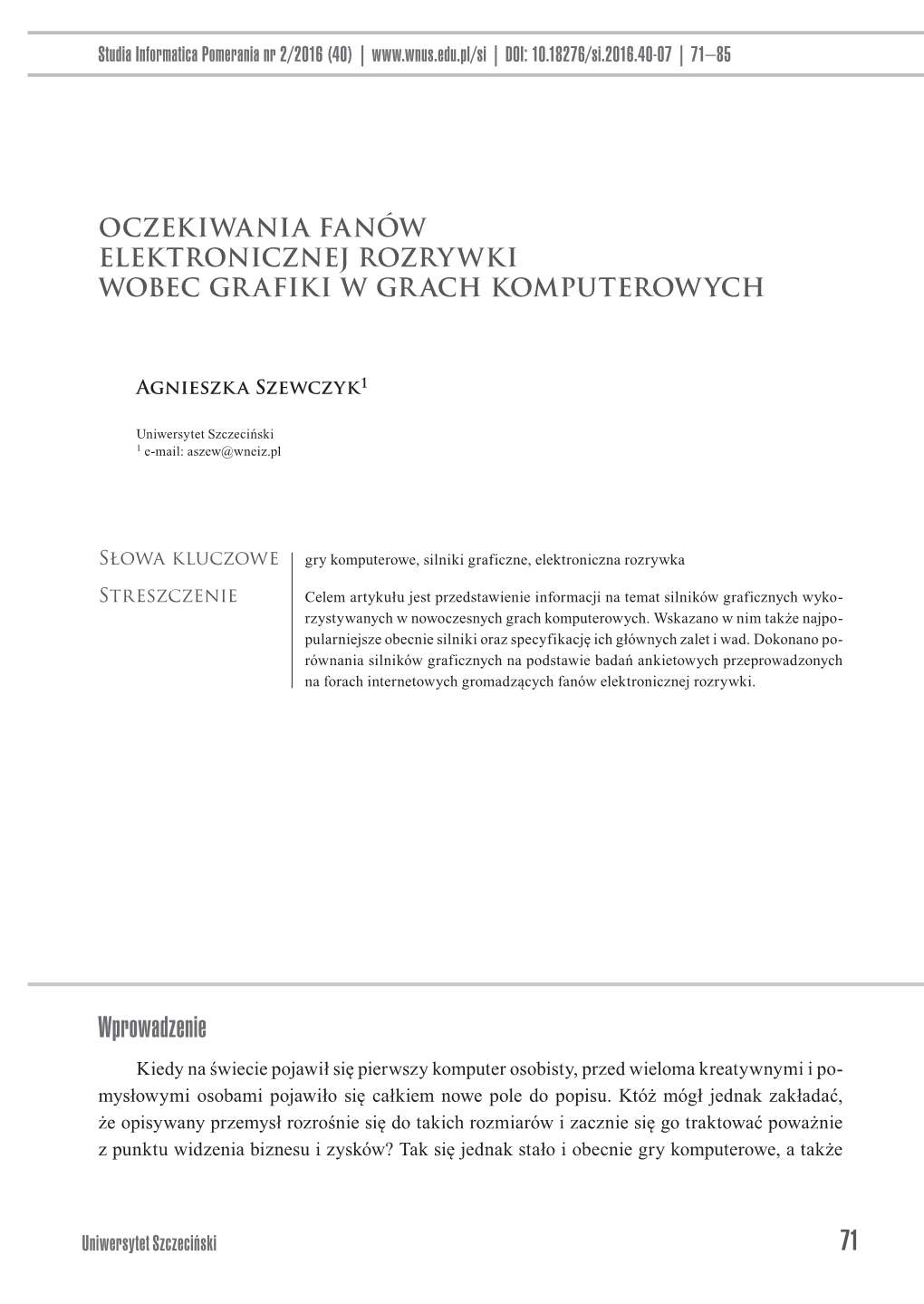 Oczekiwania Fanów Elektronicznej Rozrywki Wobec Gr Afiki W Gr Ach Komputerowych