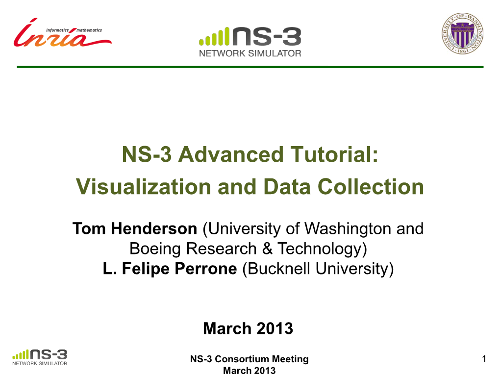 NS-3 Advanced Tutorial: Visualization and Data Collection
