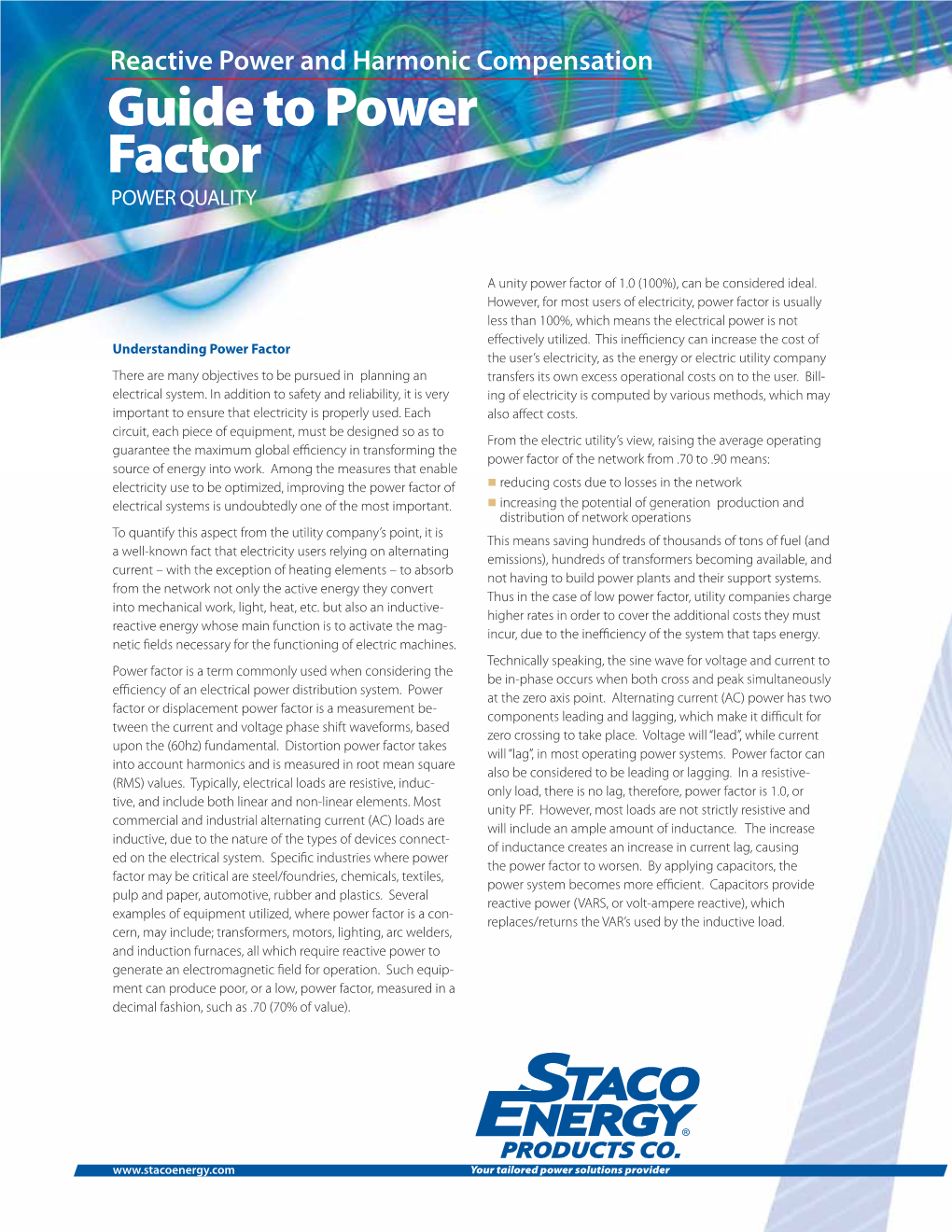 Guide to Power Factor POWER QUALITY