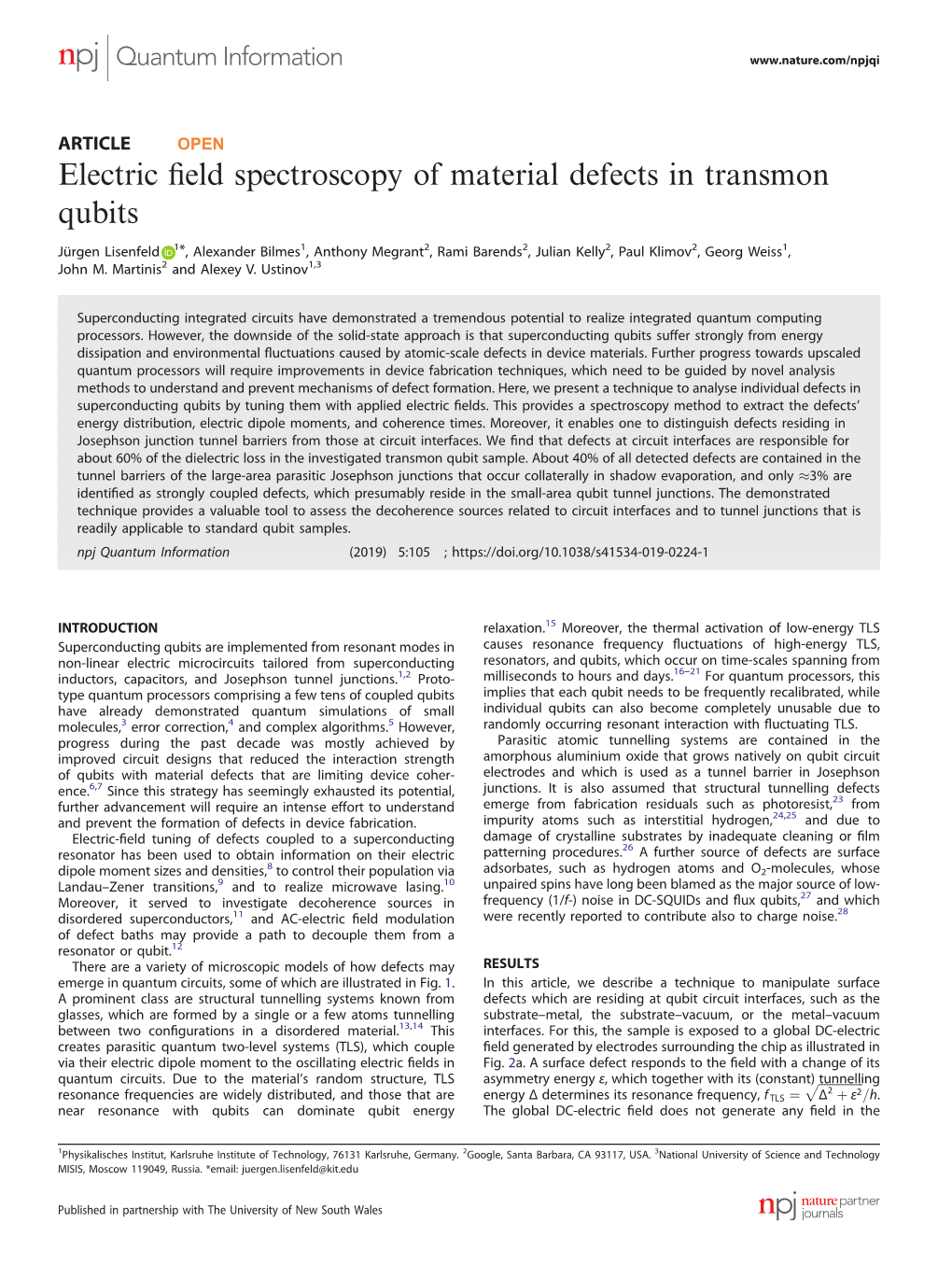 Electric Field Spectroscopy of Material Defects in Transmon Qubits