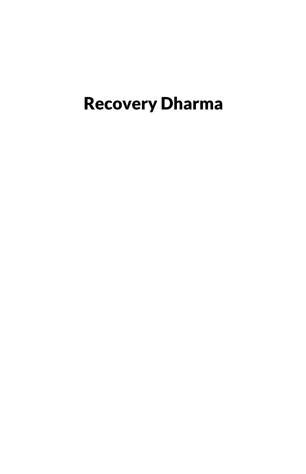 Recovery Dharma