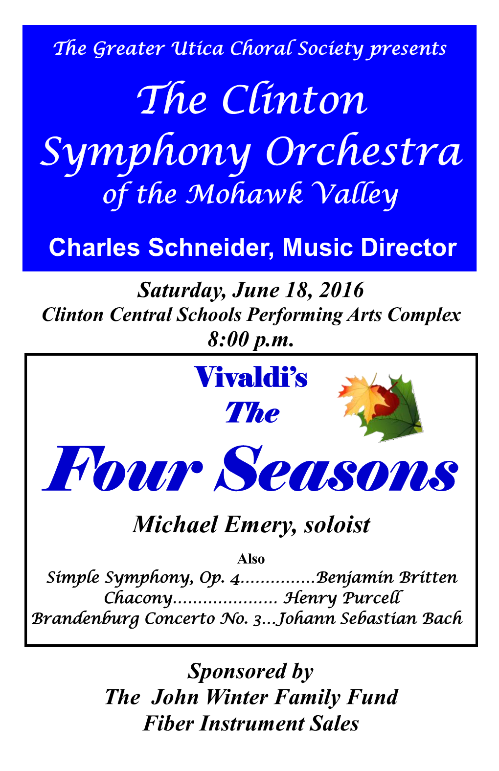 Four Seasons Michael Emery, Soloist