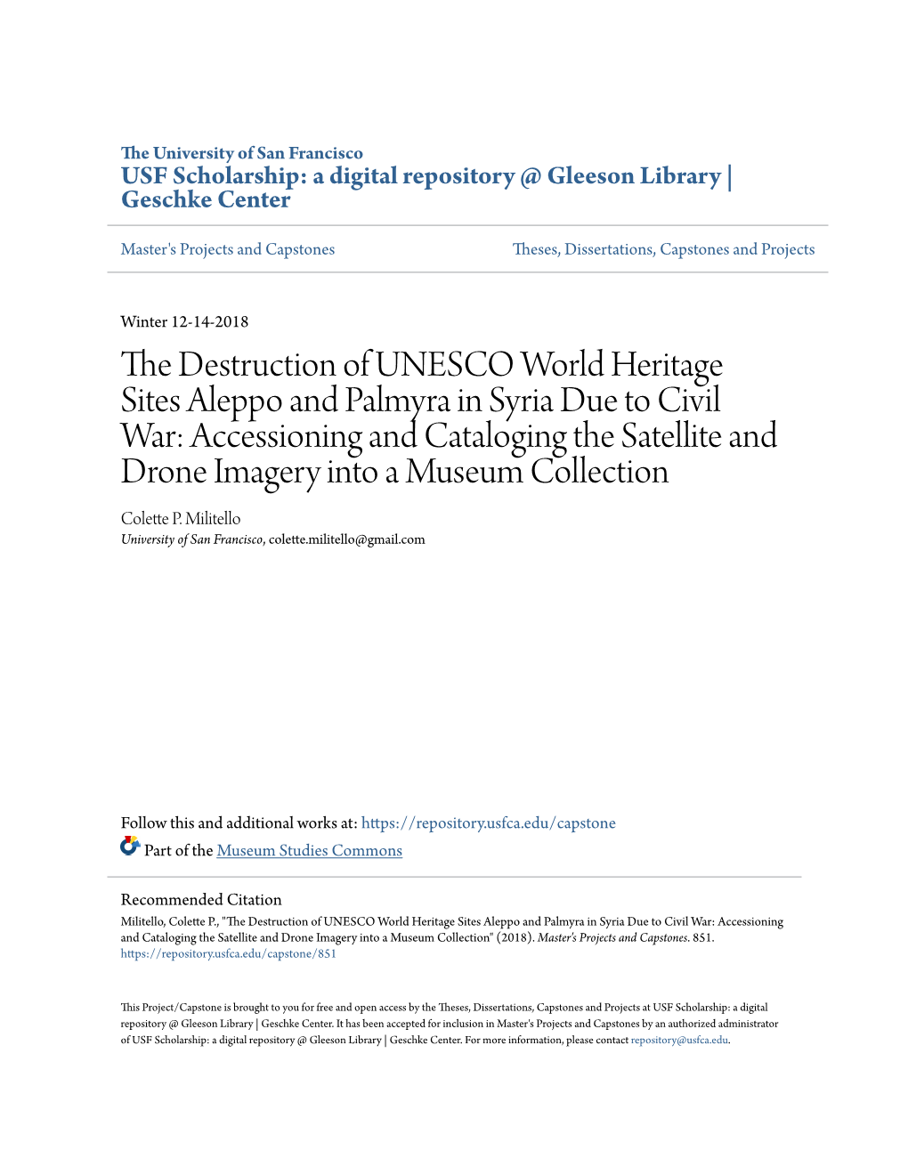 The Destruction of UNESCO World