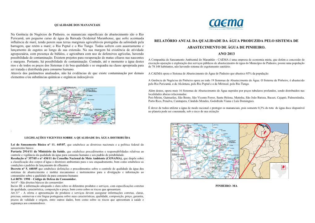 Relatório Anual Da Qualidade Da Água Distribuída Pelo