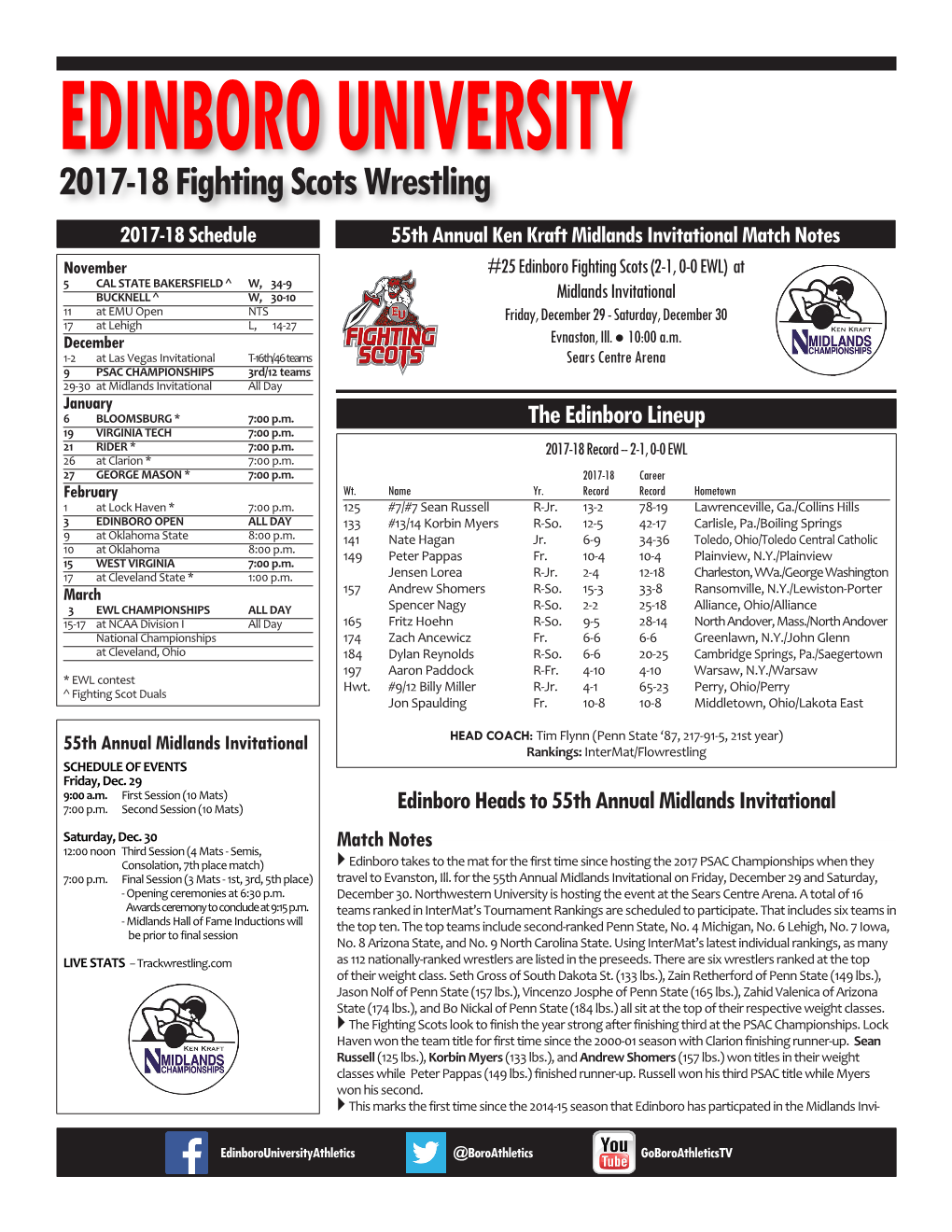 2017-18 Fighting Scots Wrestling