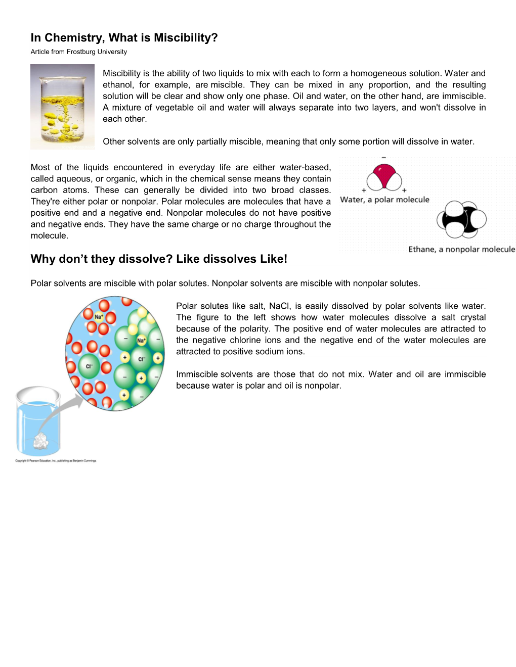 In Chemistry, What Is Miscibility? Why Don't They Dissolve? Like Dissolves