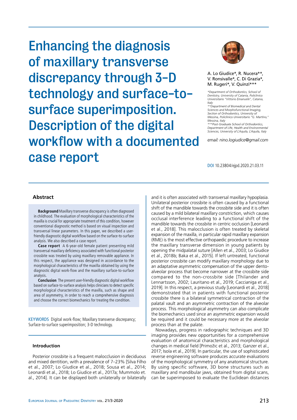 Enhancing the Diagnosis of Maxillary Transverse Discrepancy Through 3-D