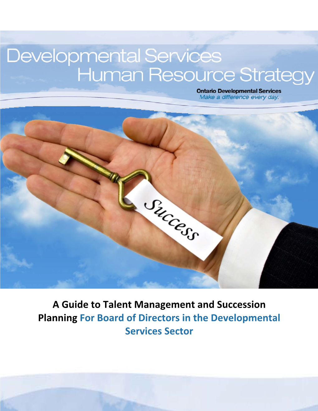 A Guide to Talent Management and Succession Planning for Board of Directors in the Developmental Services Sector