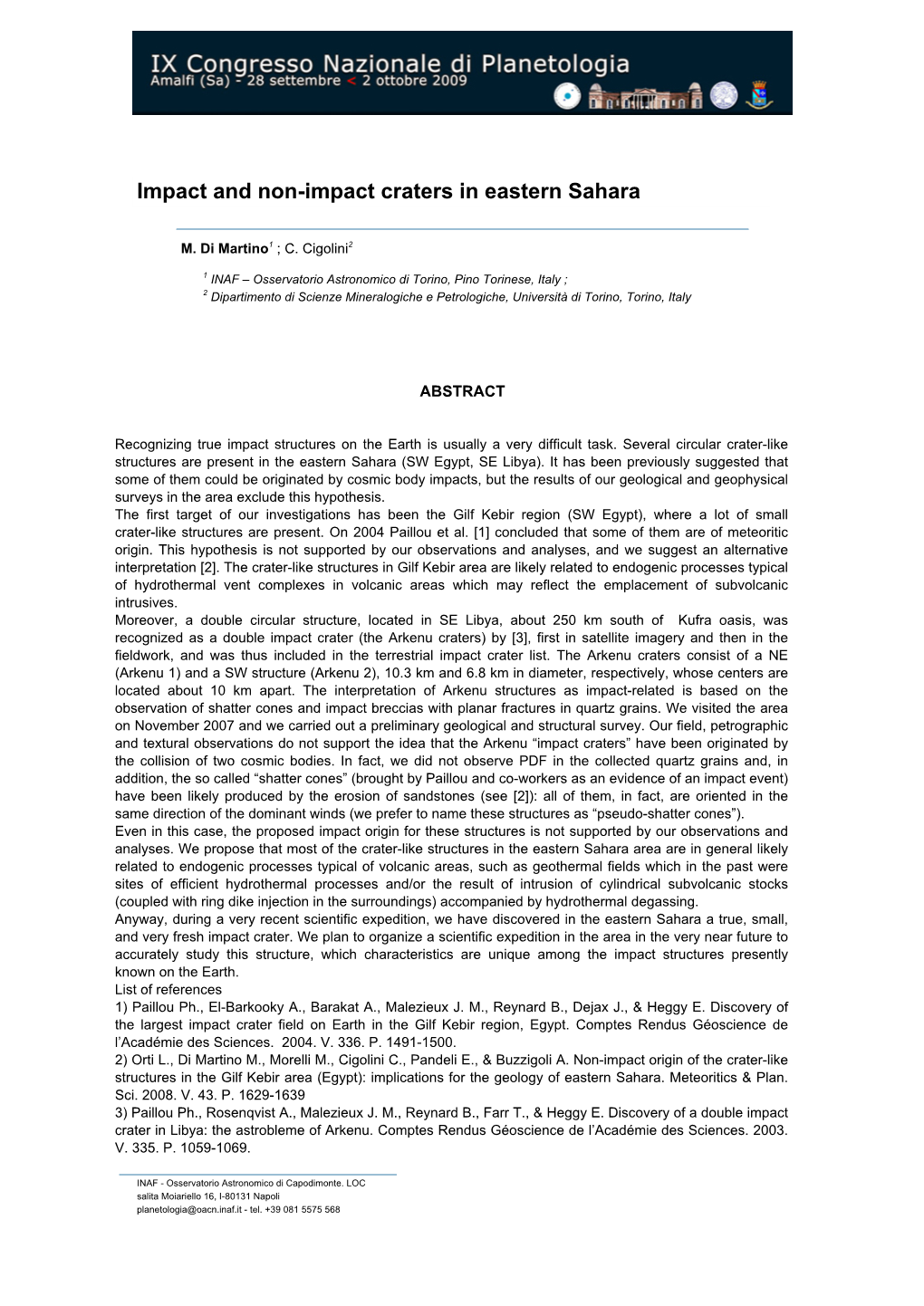 Impact and Non-Impact Craters in Eastern Sahara