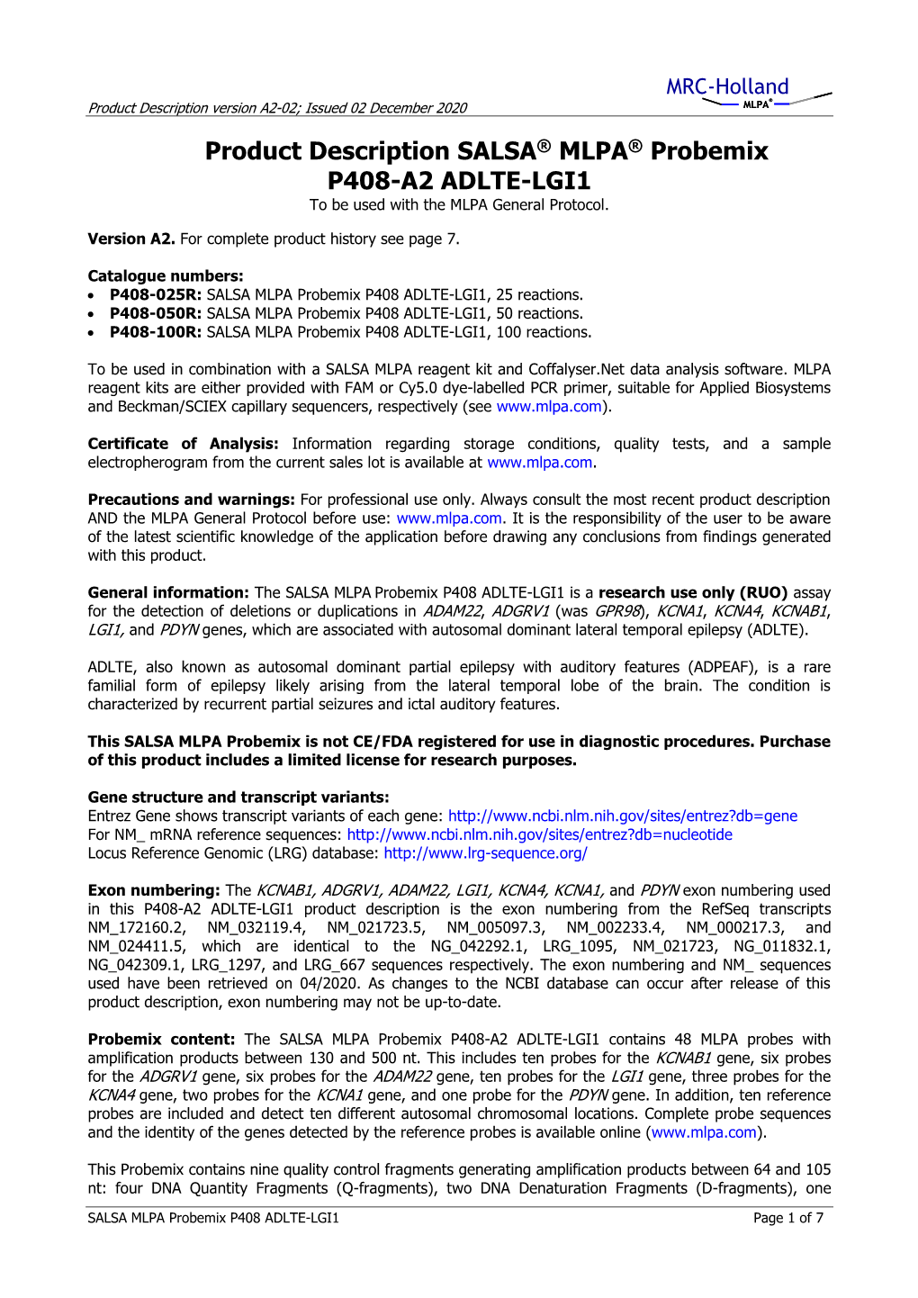 Product Description P408-A2 ADLTE-LGI1-V02