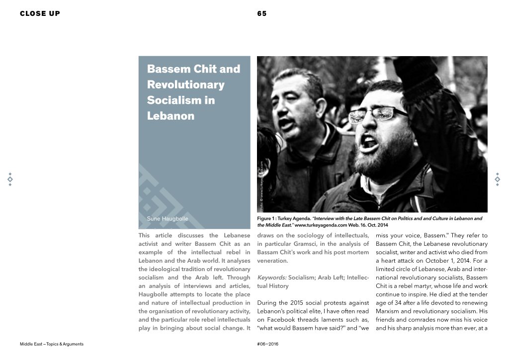 Bassem Chit and Revolutionary Socialism in Lebanon Foto: © Foto
