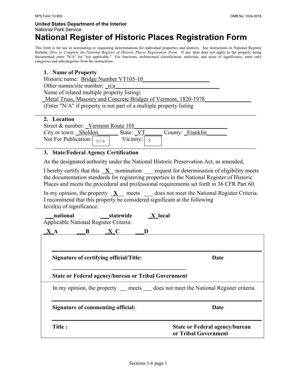 National Register of Historic Places Registration Form