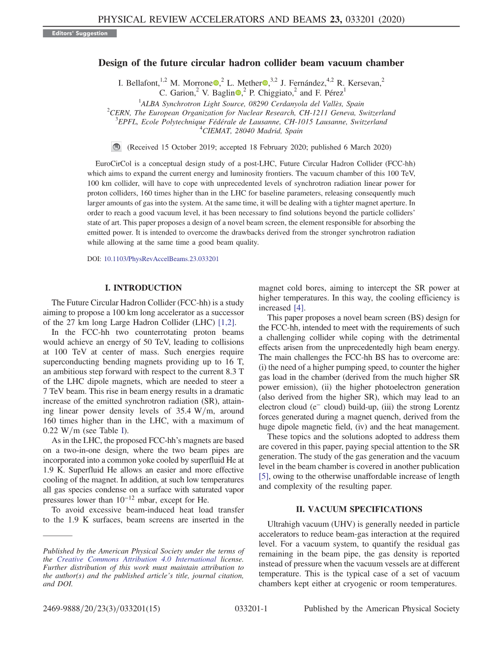 Design of the Future Circular Hadron Collider Beam Vacuum Chamber