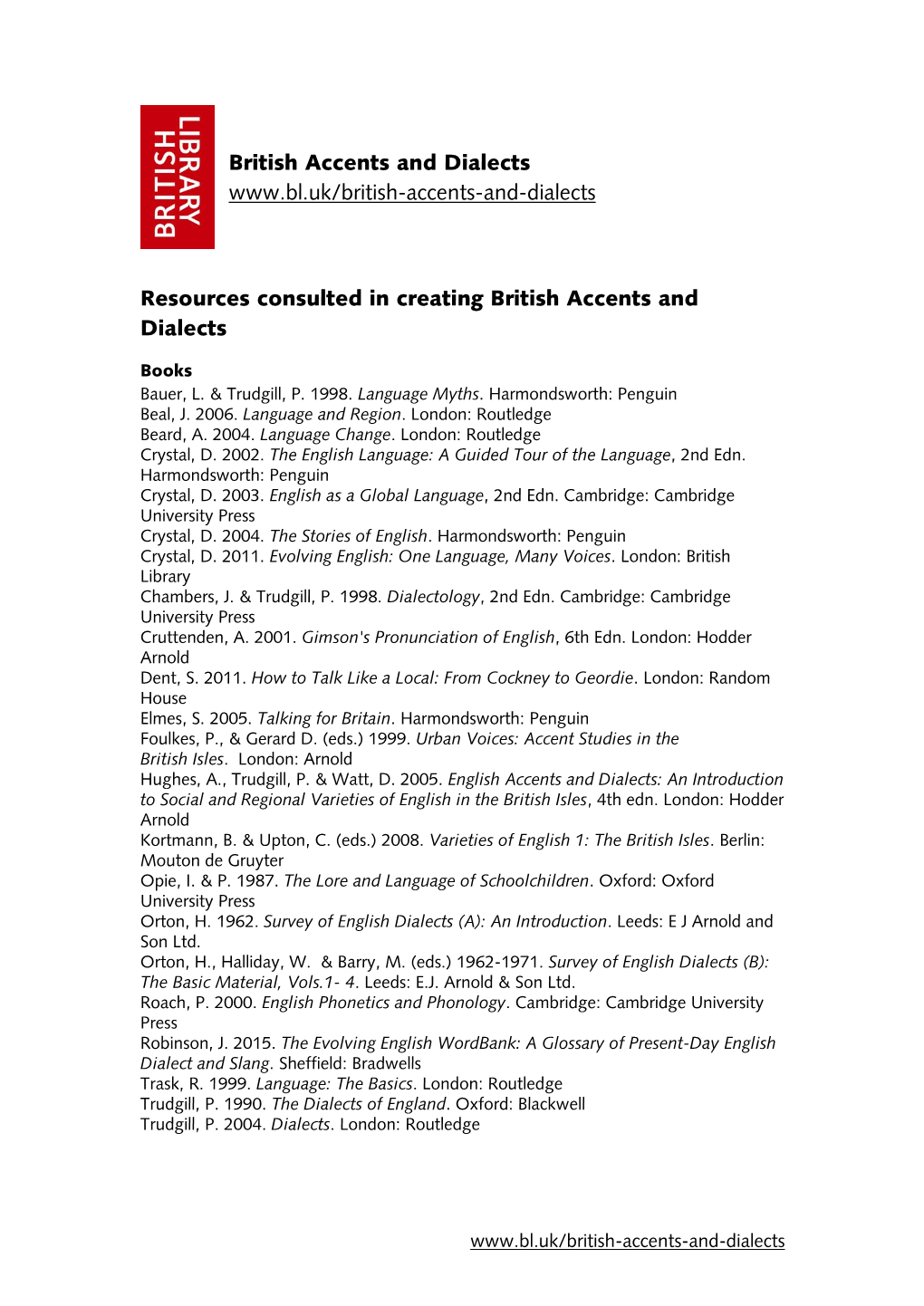 British Accents and Dialects