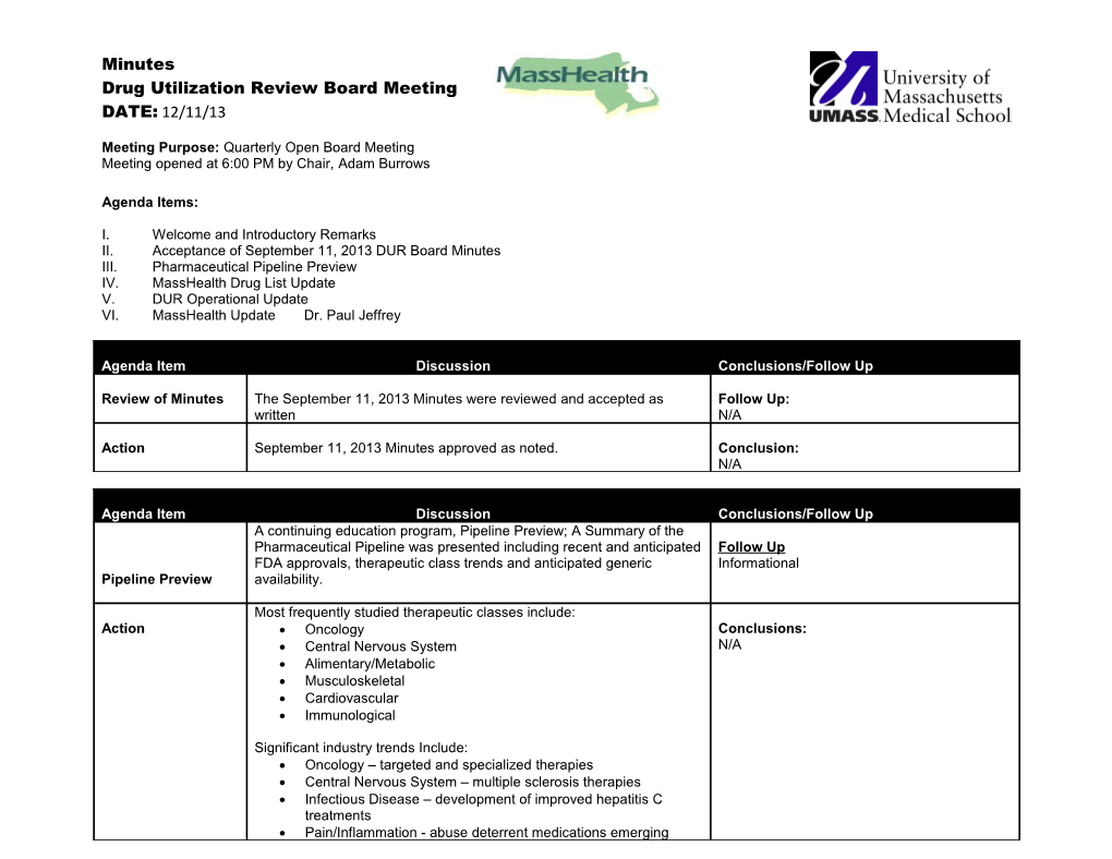 Meeting Purpose: Quarterly Open Board Meeting