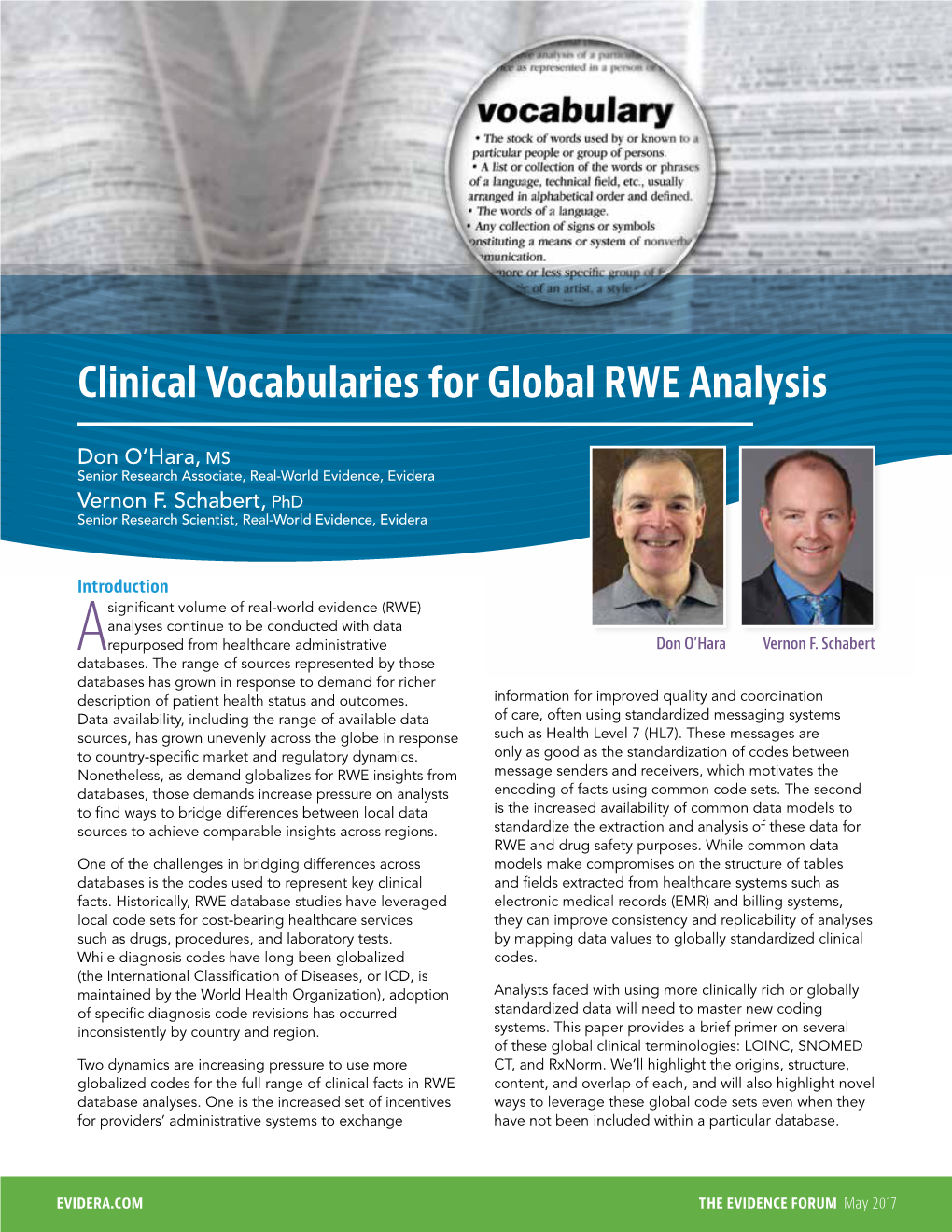 Clinical Vocabularies for Global Real World Evidence (RWE) | Evidera
