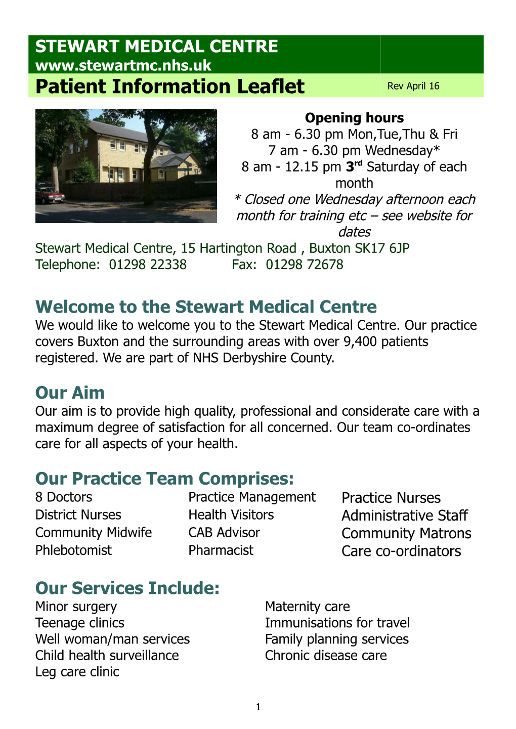 Welcome to the Stewart Medical Centre