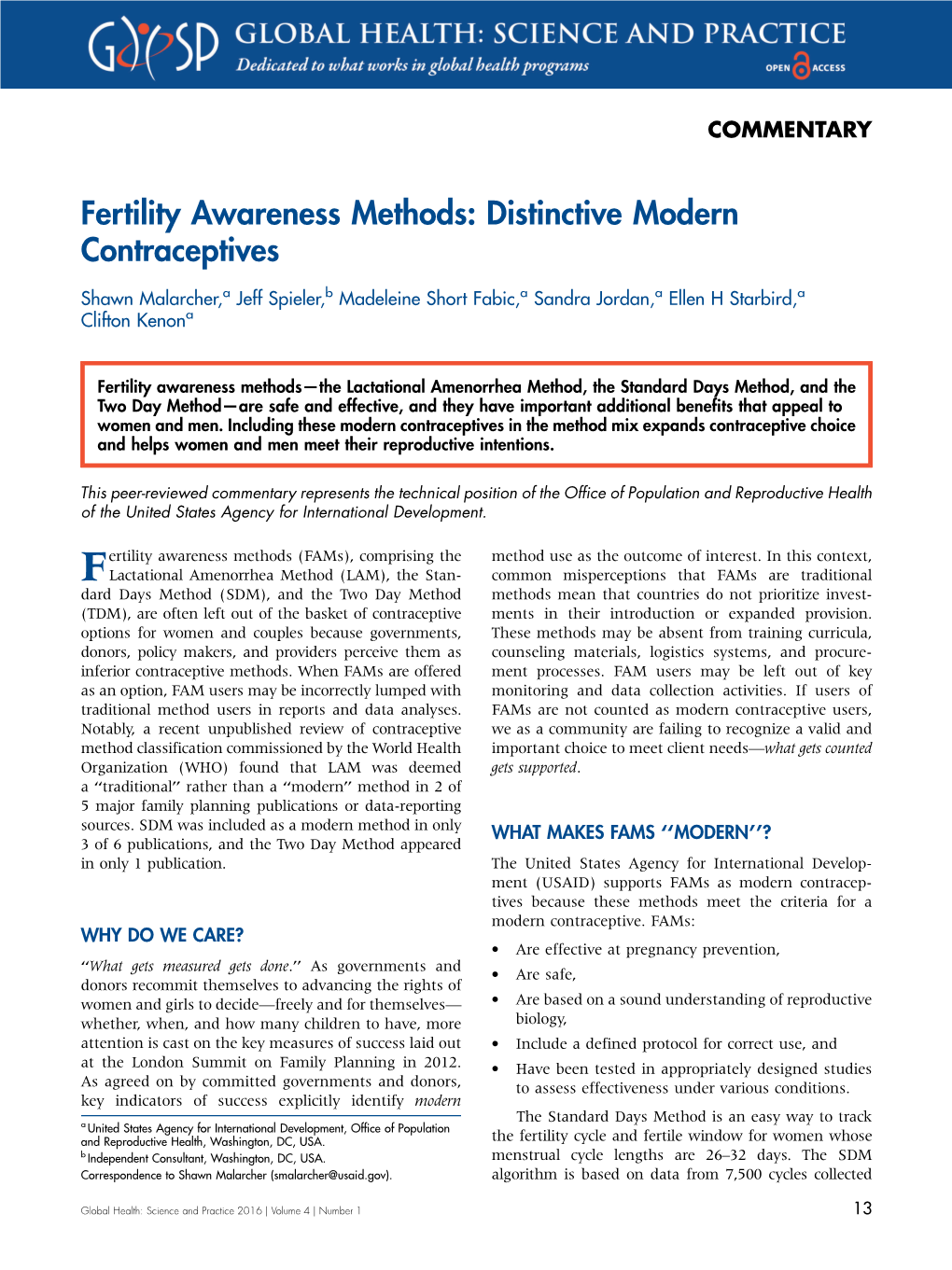 Fertility Awareness Methods: Distinctive Modern Contraceptives