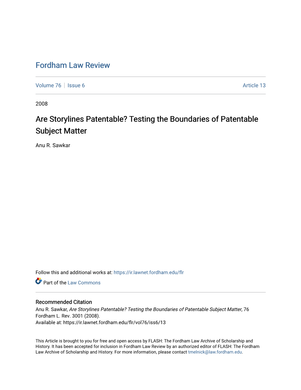 Are Storylines Patentable? Testing the Boundaries of Patentable Subject Matter