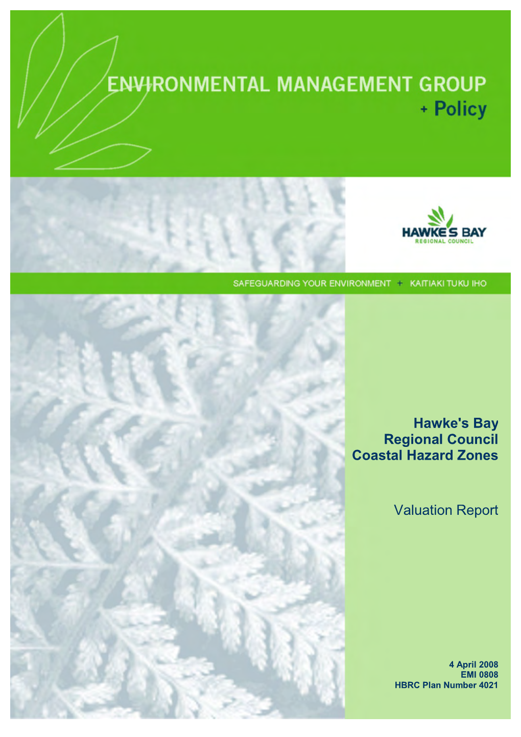 Hawke's Bay Regional Council Coastal Hazard Zones Valuation