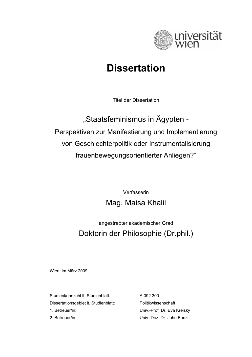 Dissertation