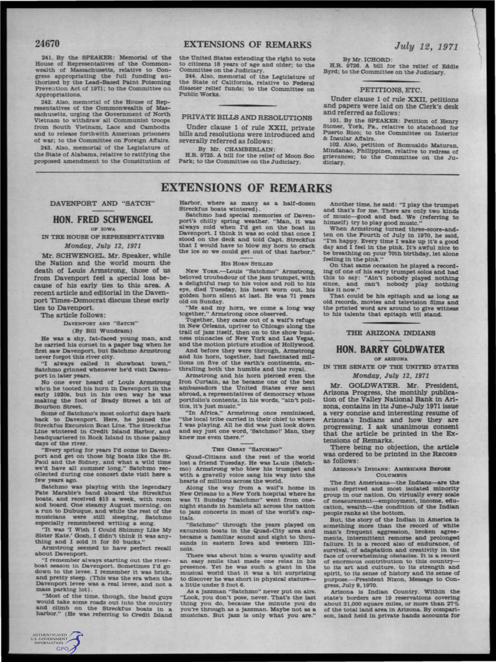 EXTENSIONS of REMARKS July 12, 1971 241