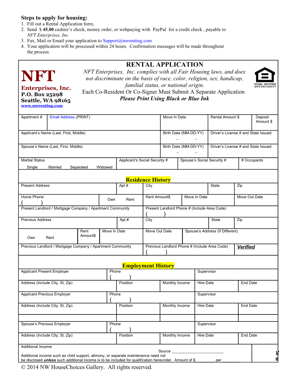 Steps to Apply for Housing