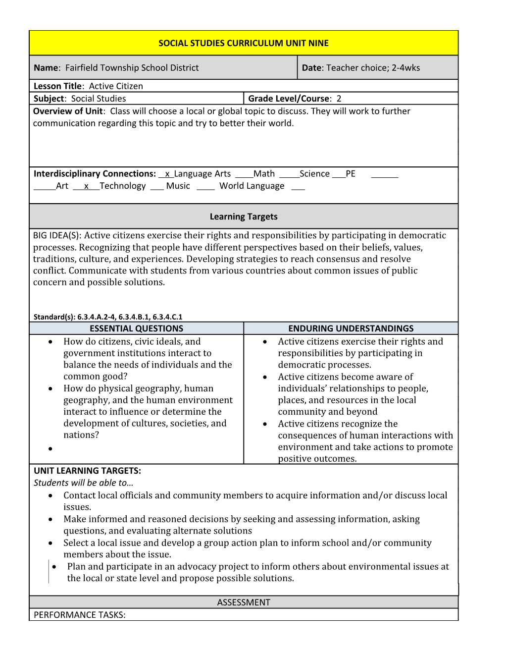 ___ GRADE LAL UNIT ONE LESSON PLAN (Domain) s2