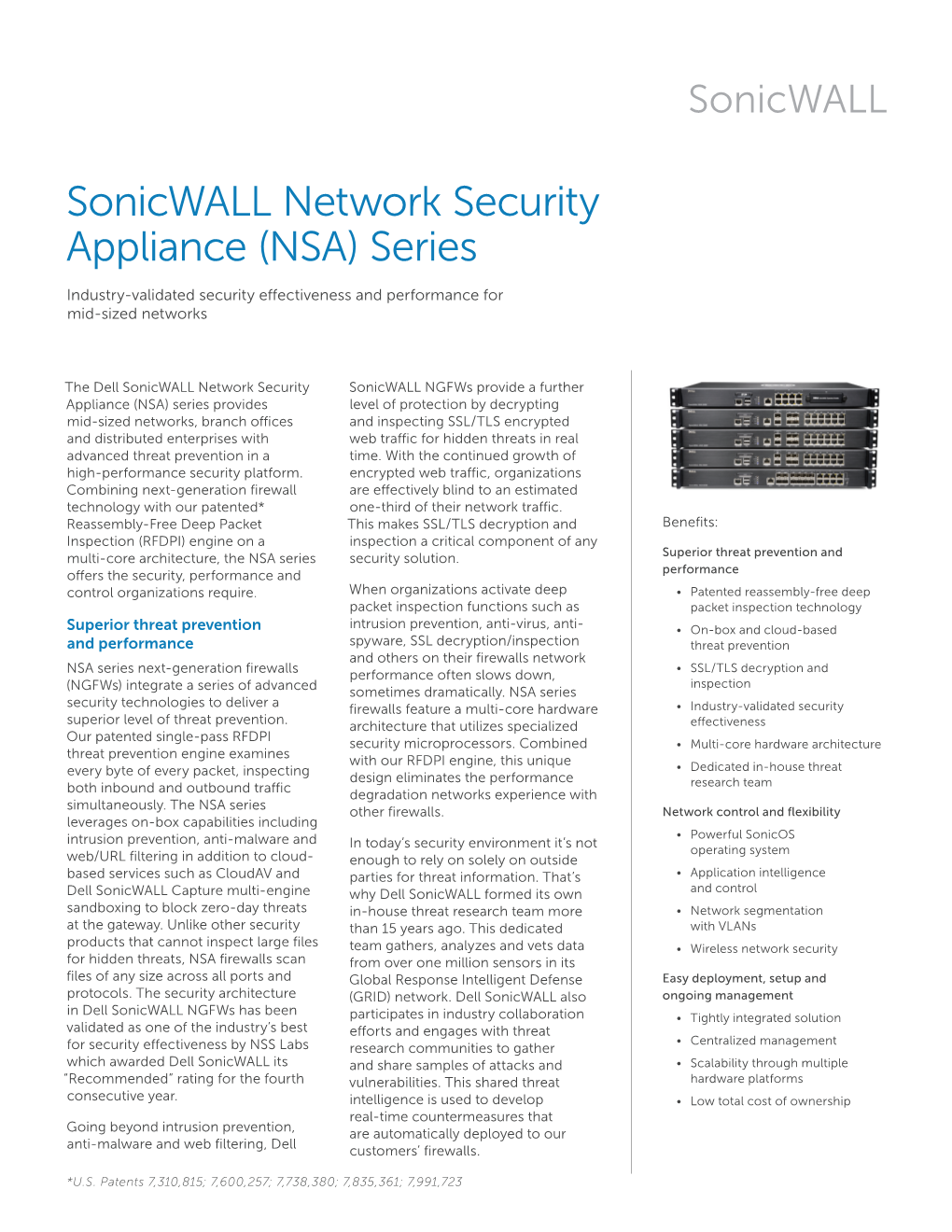 Sonicwall Network Security Appliance (NSA) Series