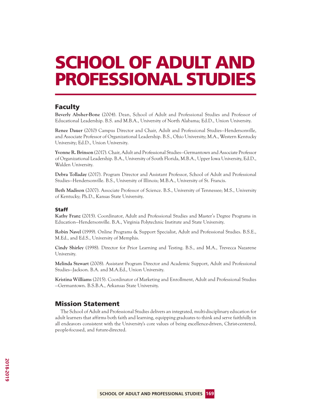 School of Adult and Professional Studies