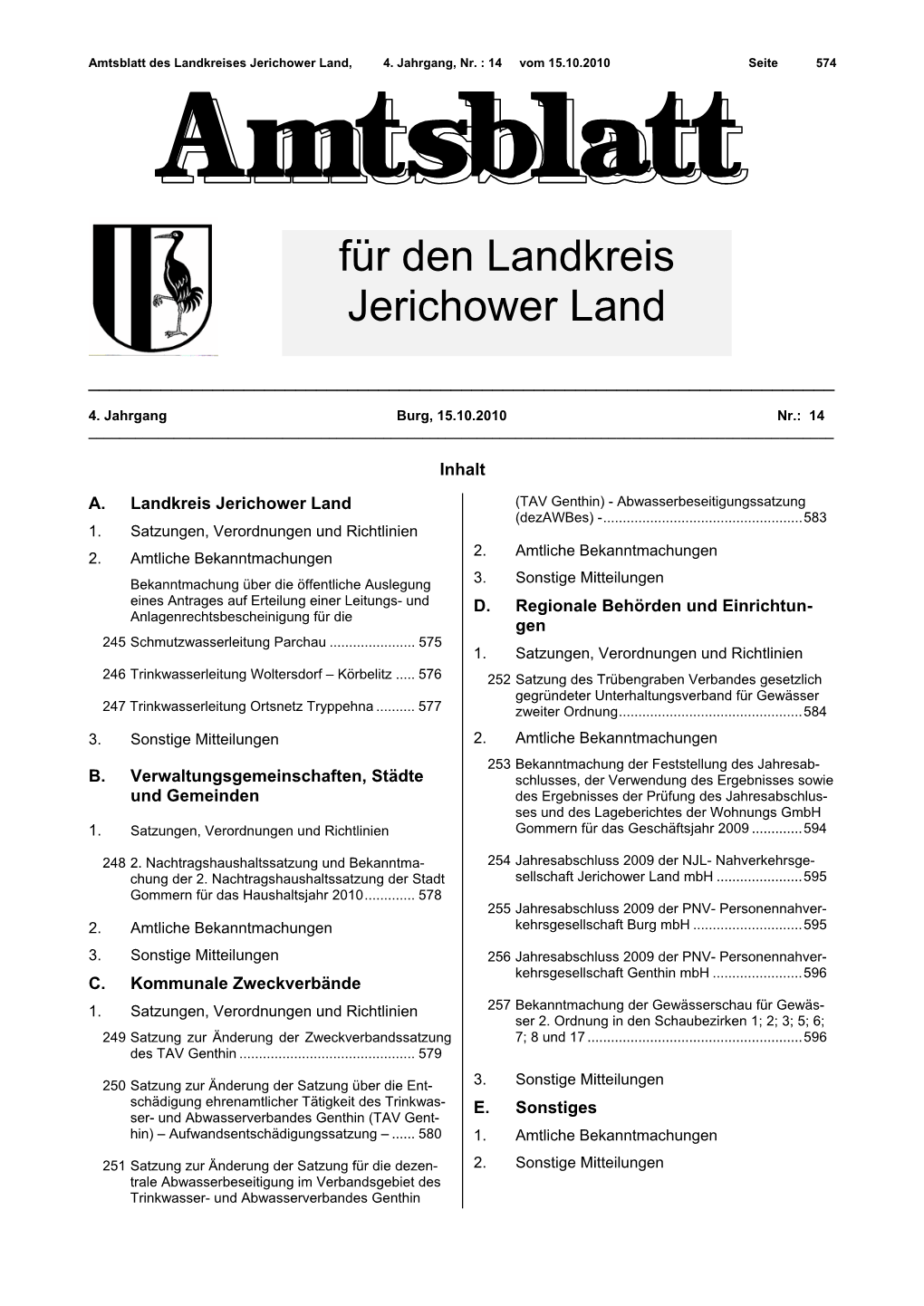 Für Den Landkreis Jerichower Land