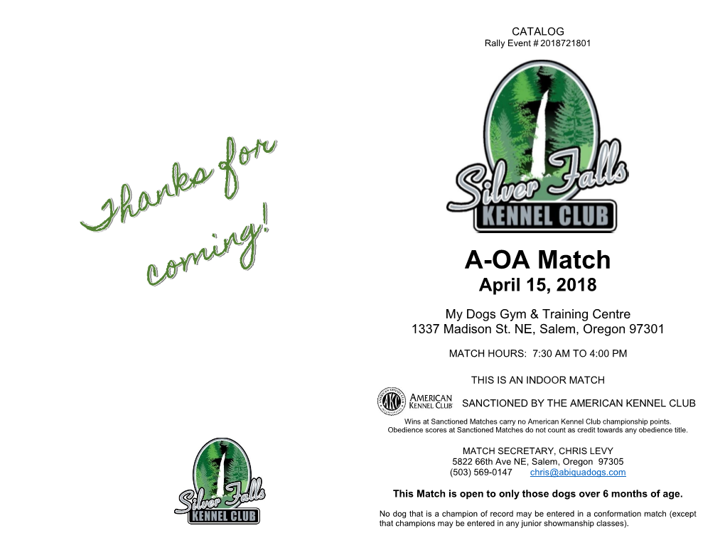 A-OA Match April 15, 2018