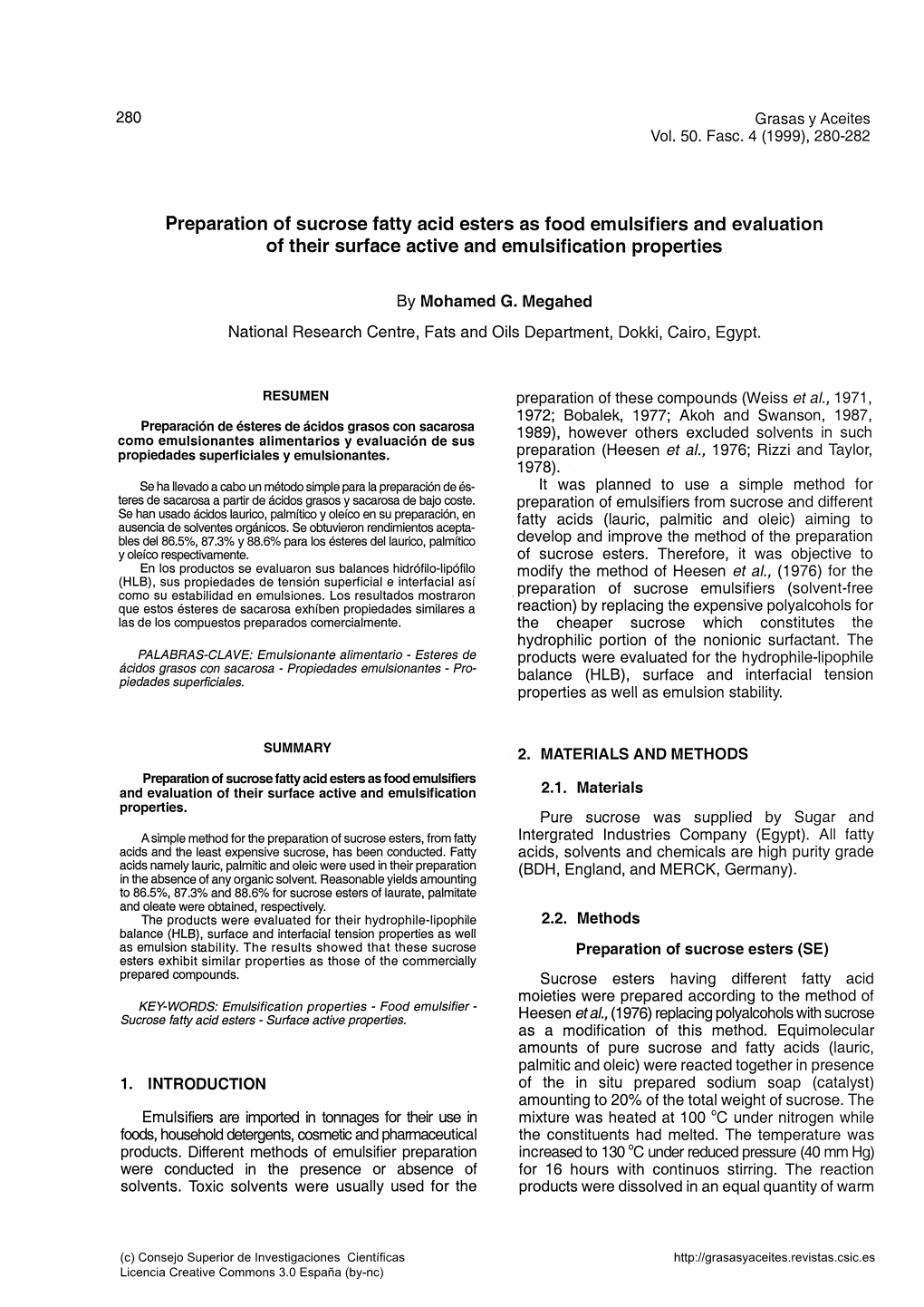 Preparation of Sucrose Fatty Acid Esters As Food Emulsifiers and Evaluation of Their Surface Active and Emulsification Properties