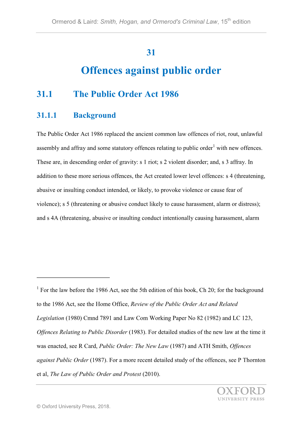 Offences Against Public Order