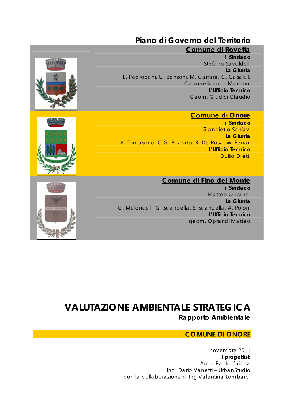 VALUTAZIONE AMBIENTALE STRATEGICA Rapporto Ambientale