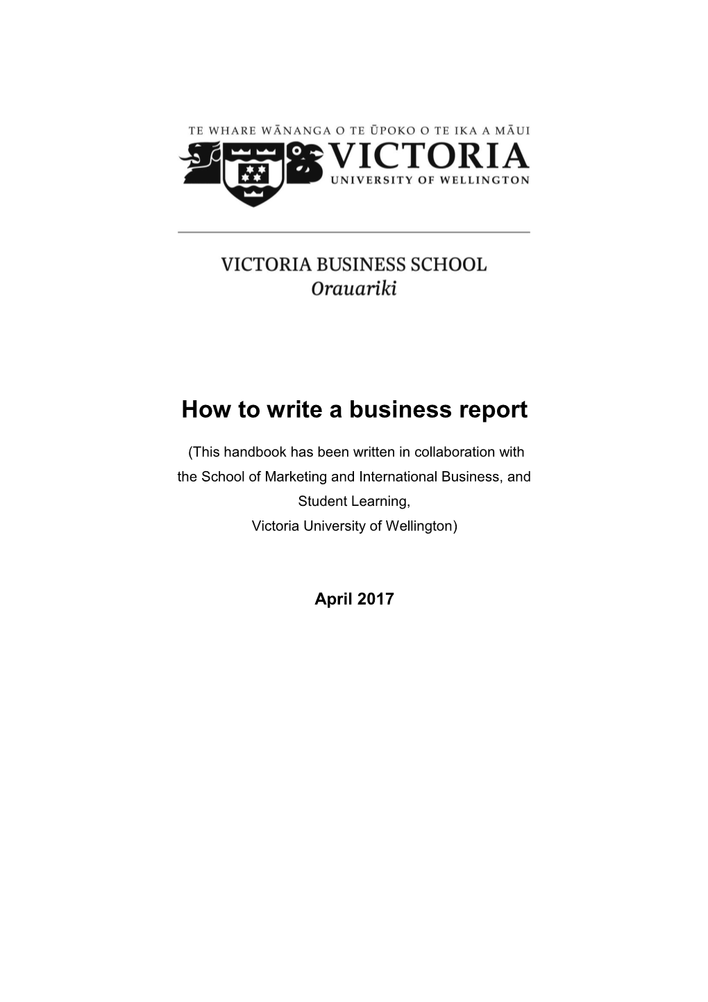 Writing a Business Report