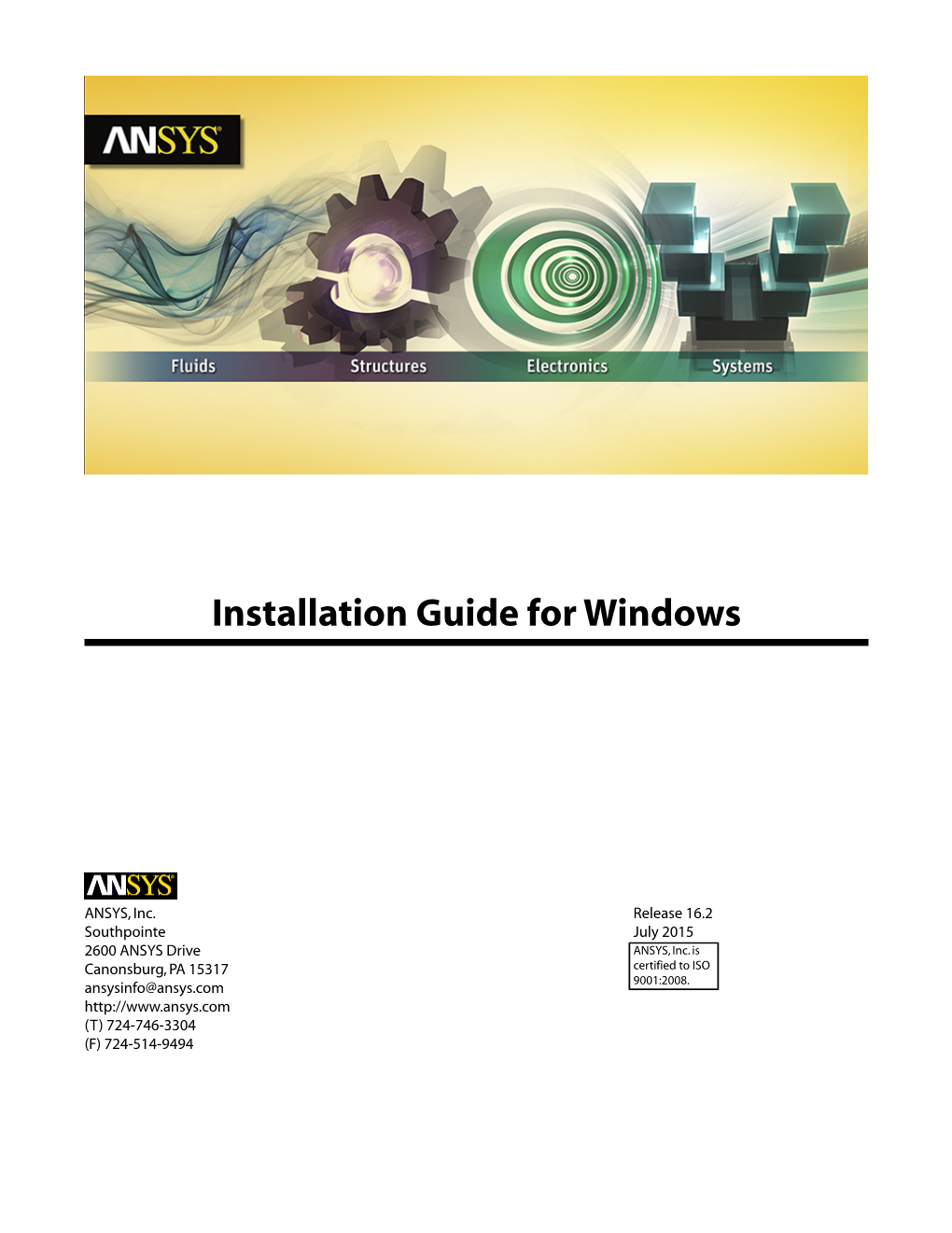 ANSYS, Inc. Installation Guide for Windows